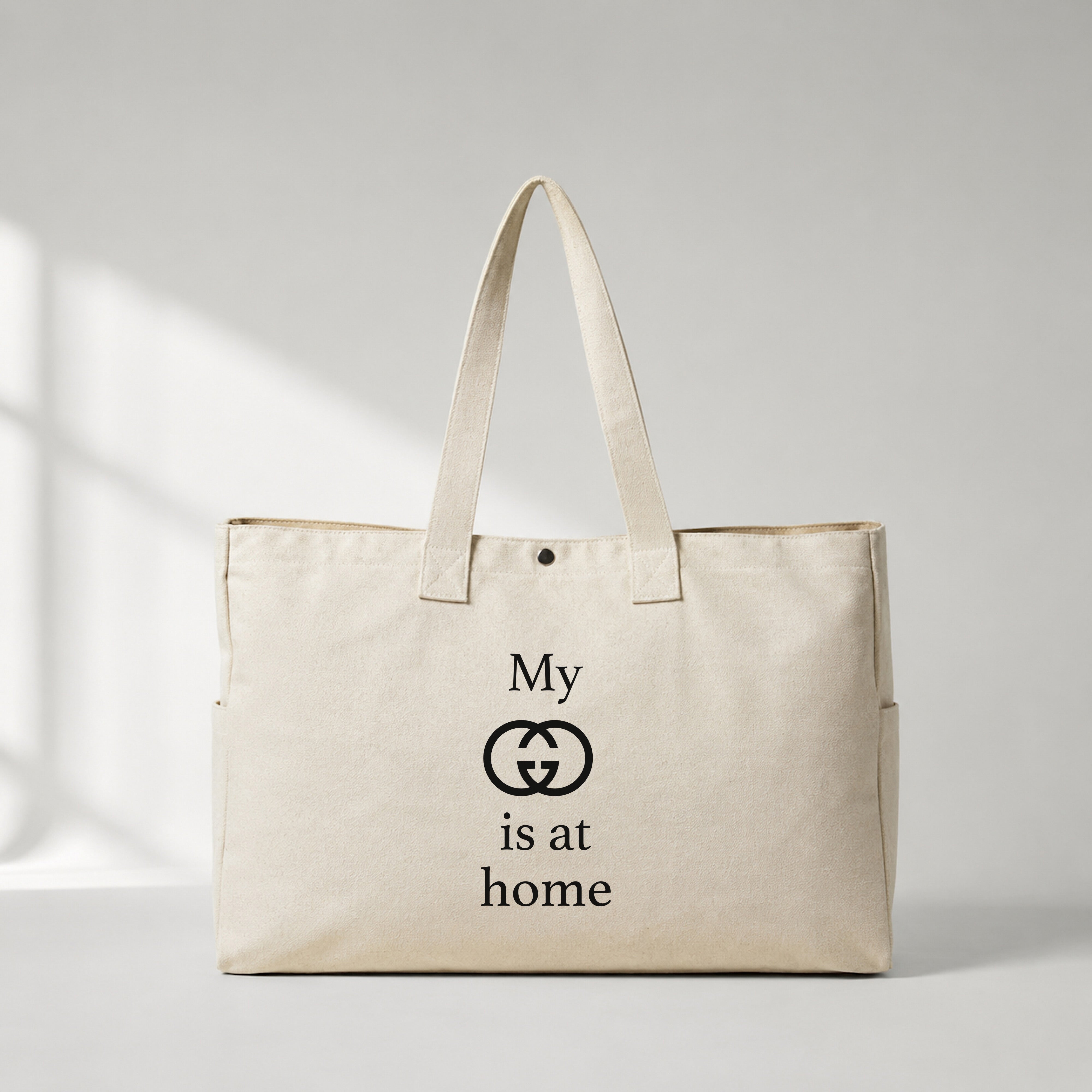 My Gucci Is at Home Daily Tote Bag – baskılı kanvas bez çanta