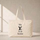 My Louis Vuitton Is at Home Club Tote Bag – baskılı kanvas bez çanta