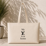 My Louis Vuitton Is at Home Weekend Tote Bag – baskılı kanvas bez çanta