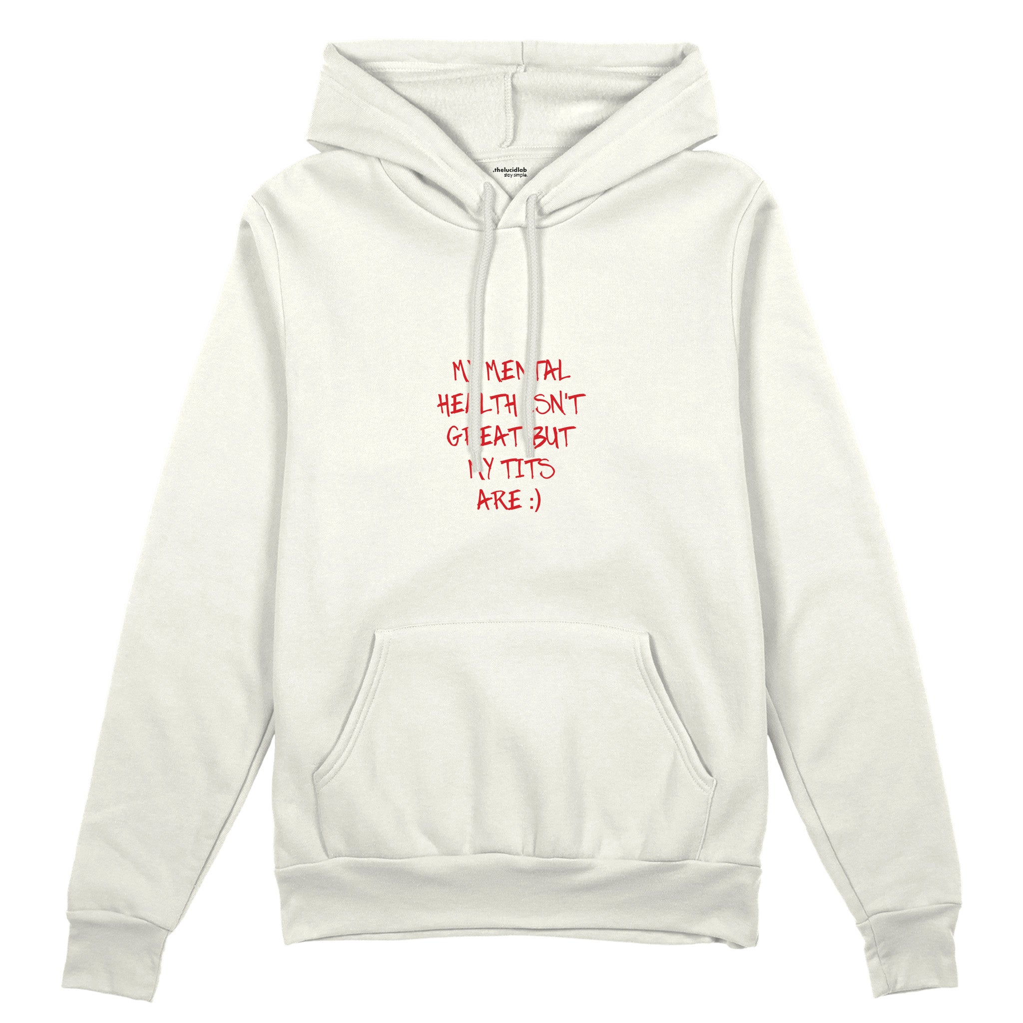 My Mental Health Oversize Hoodie - Beyaz - ön görünüm