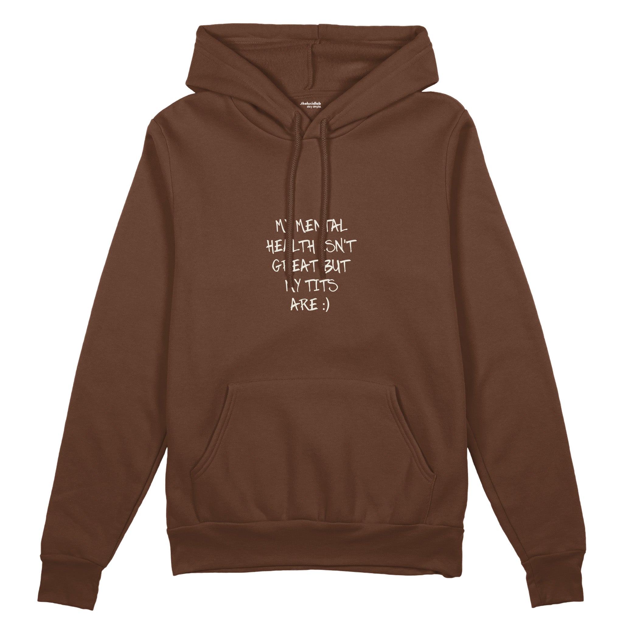 My Mental Health Oversize Hoodie - Kahverengi - ön görünüm