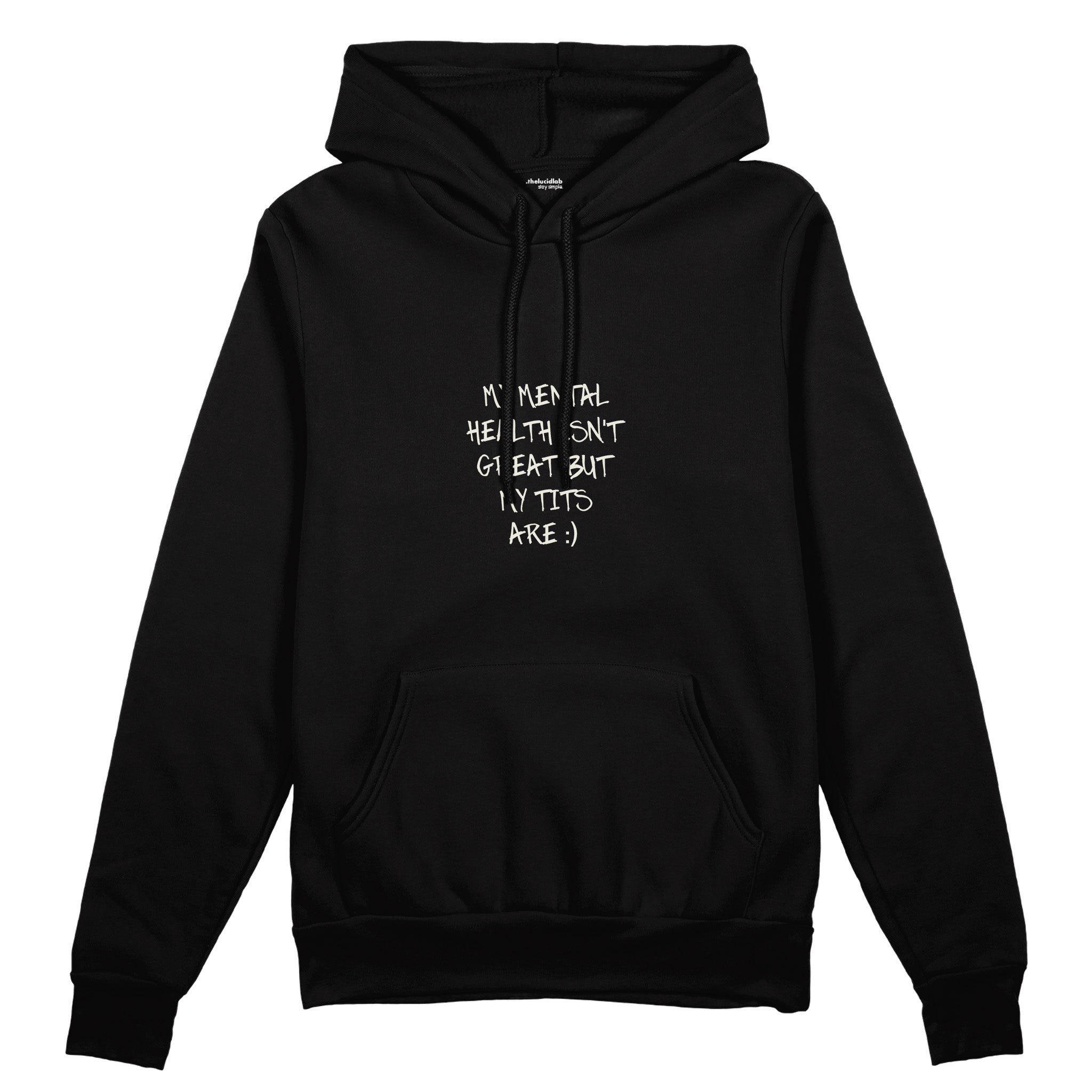 My Mental Health Oversize Hoodie - Siyah - ön görünüm