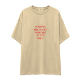 My Mental Health Oversize Tişört - Krem - ön görünüm