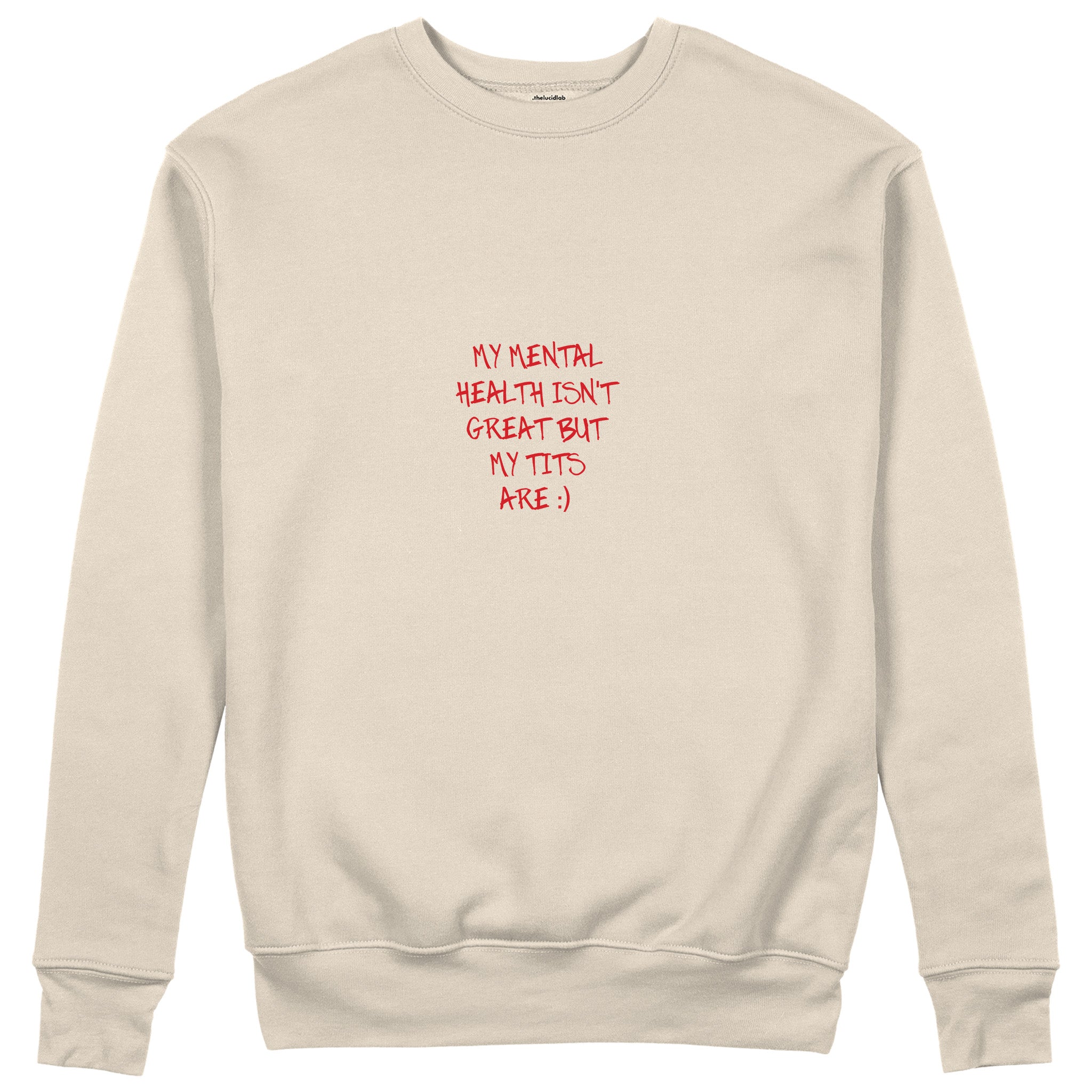 My Mental Health Sweatshirt - Bej - ön görünüm