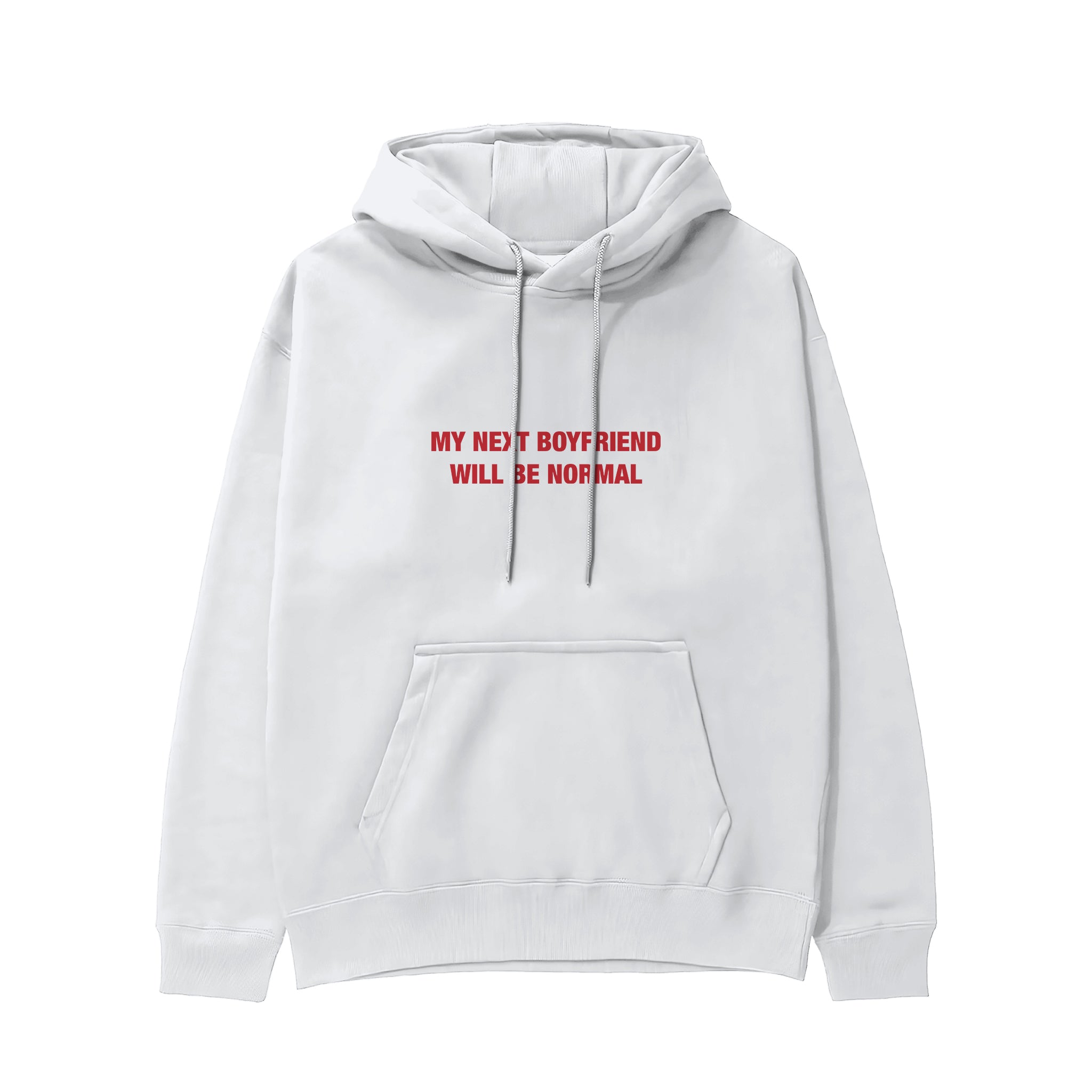 My Next Boyfriend Will Be Normal Hoodie - Beyaz - ön görünüm