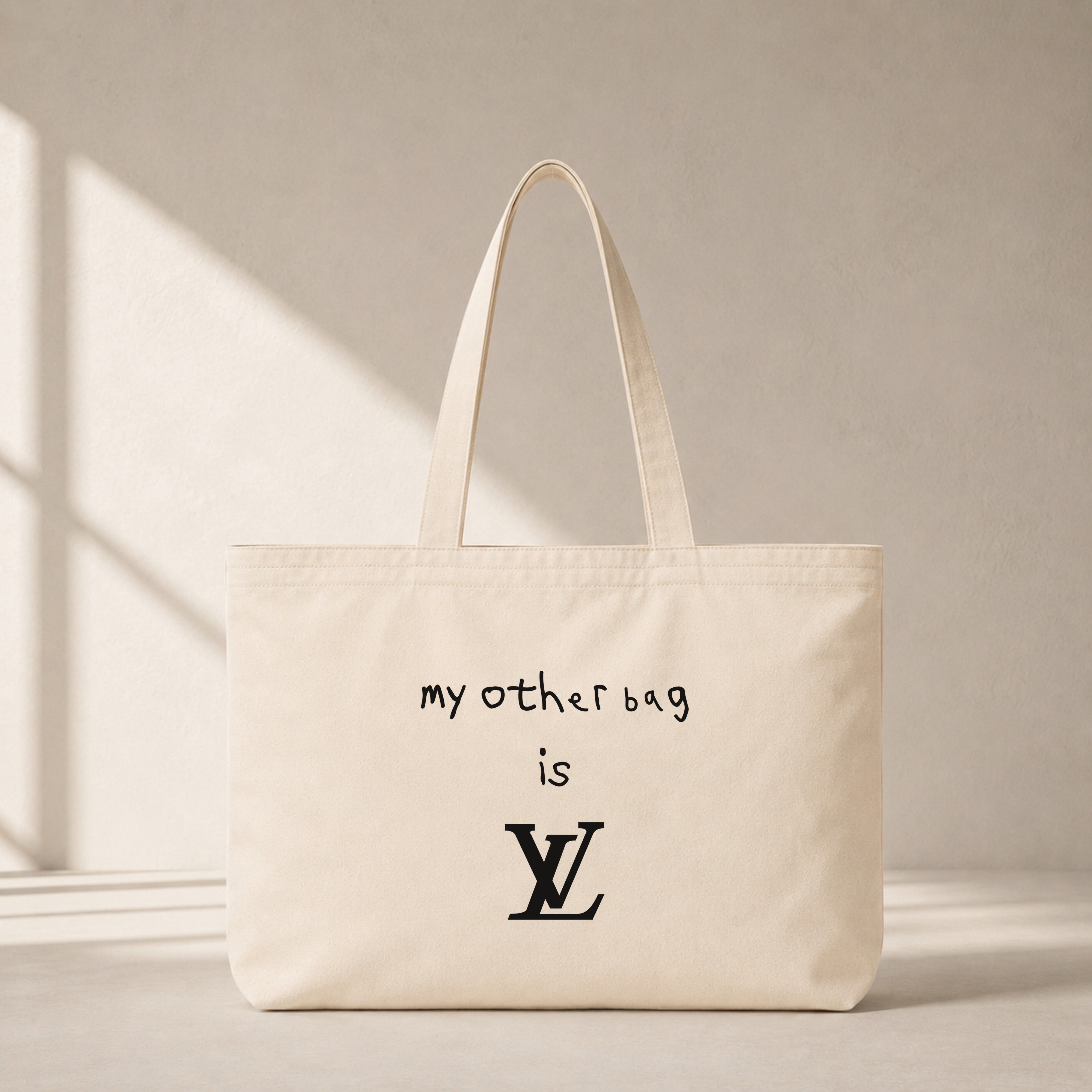 My Other Bag Is Louis Vuitton Club Tote Bag – baskılı kanvas bez çanta