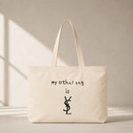 My Other Bag Is YSL Club Tote Bag – baskılı kanvas bez çanta