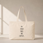 My Other Bags Are Cartier Club Tote Bag – baskılı kanvas bez çanta