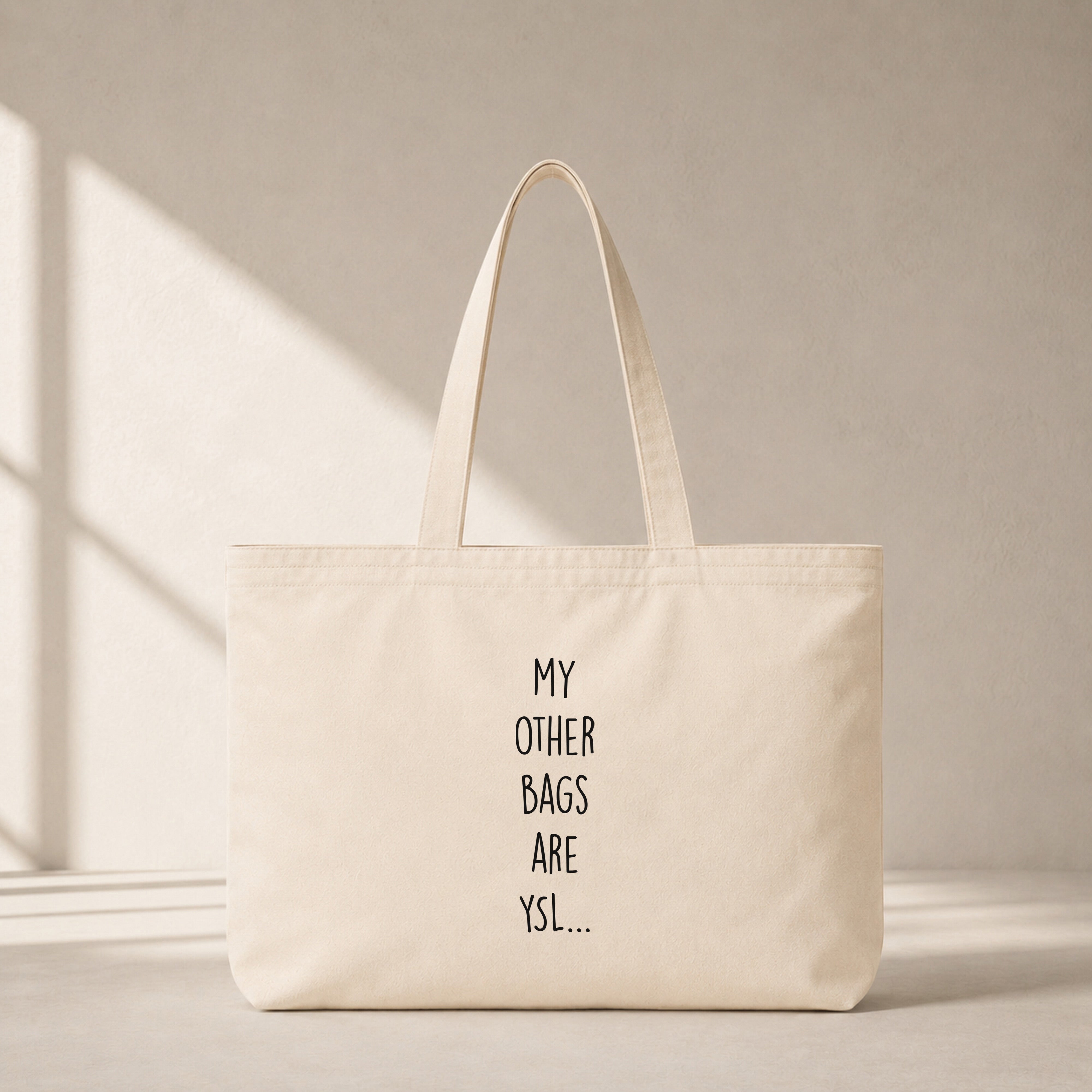 My Other Bags Are YSL Club Tote Bag – baskılı kanvas bez çanta