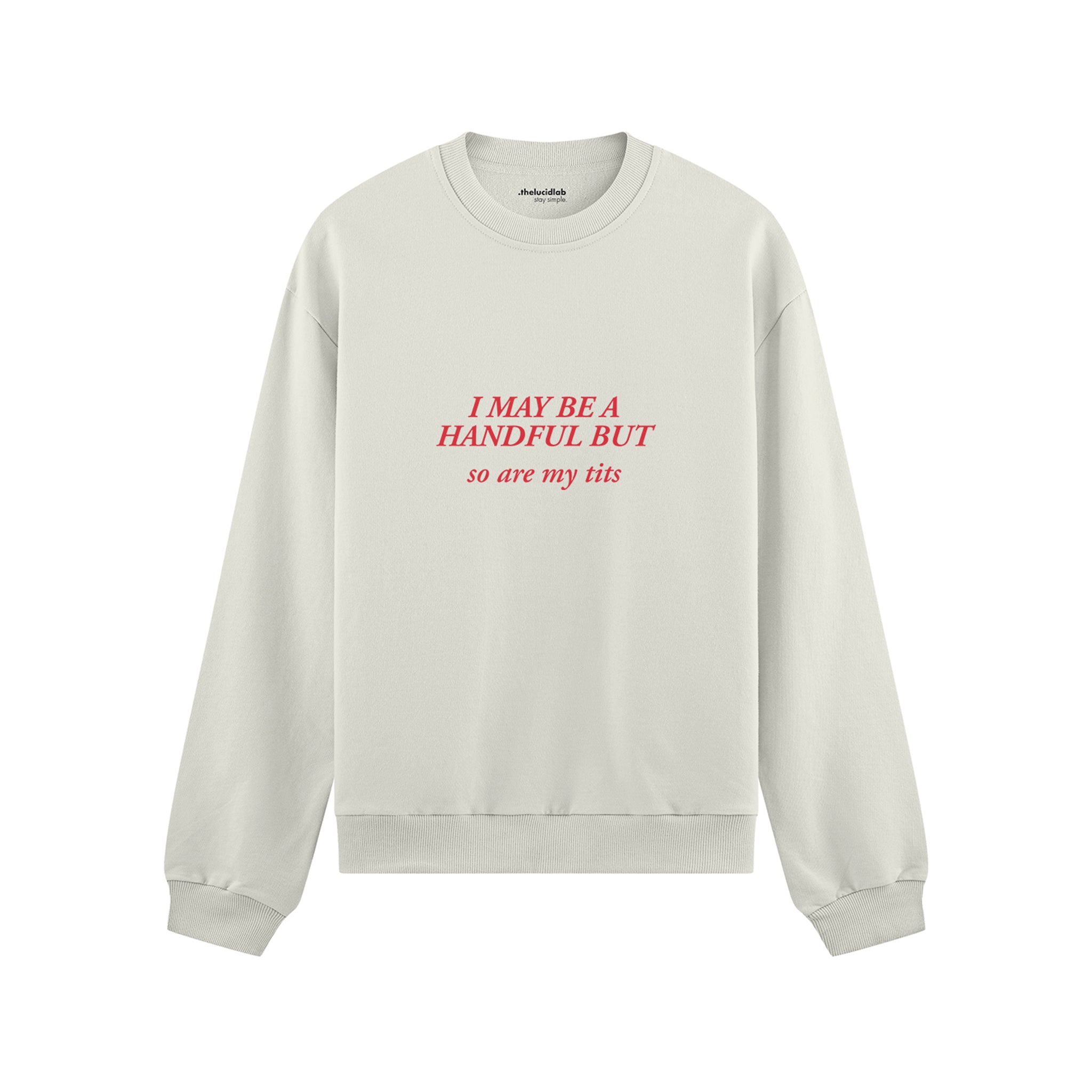 My Tits Oversize Sweatshirt - Beyaz - ön görünüm