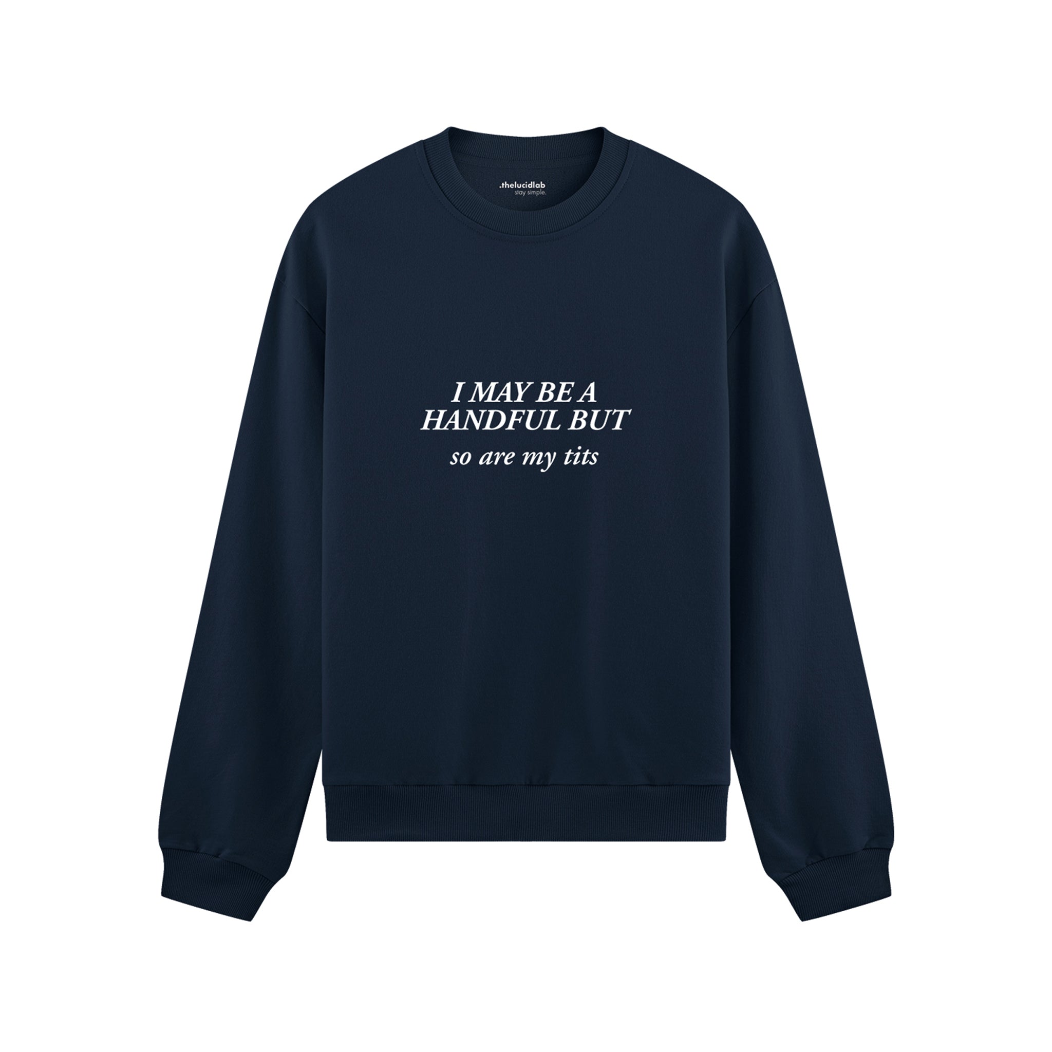 My Tits Oversize Sweatshirt - Lacivert - ön görünüm