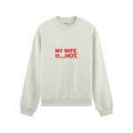 My Wife Is PsycHOTic Oversize Sweatshirt - Beyaz - ön görünüm