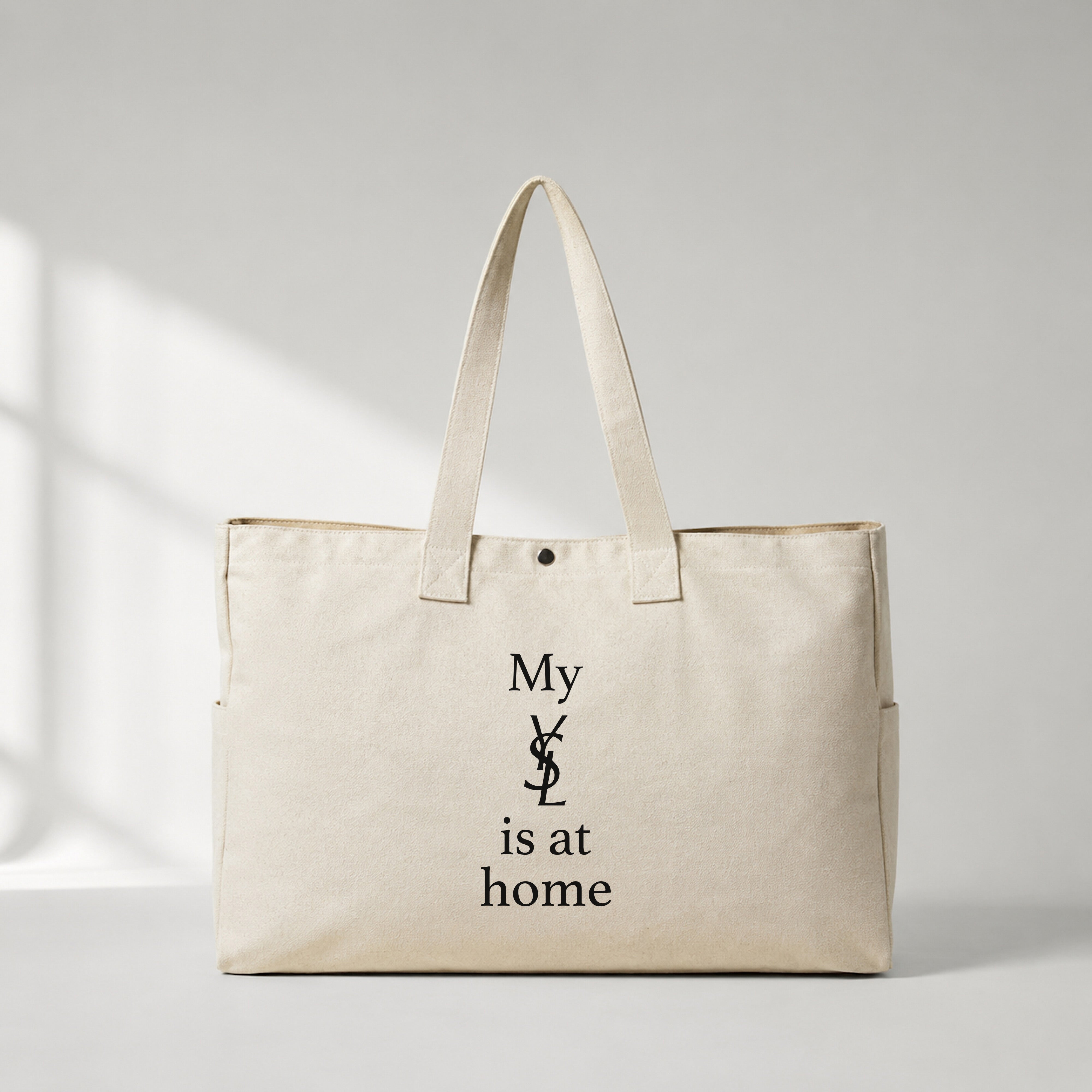 My YSL Is at Home Daily Tote Bag – baskılı kanvas bez çanta