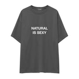 Natural Is Sexy Oversize Tişört – Antrasit – ön baskı