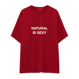 Natural Is Sexy Oversize Tişört – Kırmızı – ön baskı