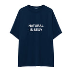 Natural Is Sexy Oversize Tişört – Lacivert – ön baskı