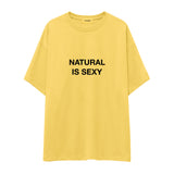 Natural Is Sexy Oversize Tişört – Sarı – ön baskı