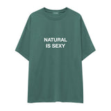Natural Is Sexy Oversize Tişört – Yeşil – ön baskı