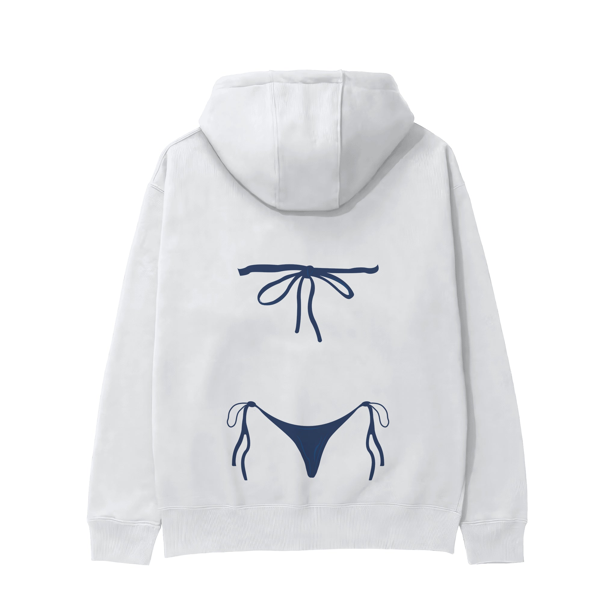 Navy Blue Bikini Hoodie - Beyaz - arka görünüm
