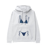 Navy Blue Bikini Hoodie - Beyaz - ön görünüm