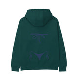 Navy Blue Bikini Hoodie - Koyu Yeşil - arka görünüm