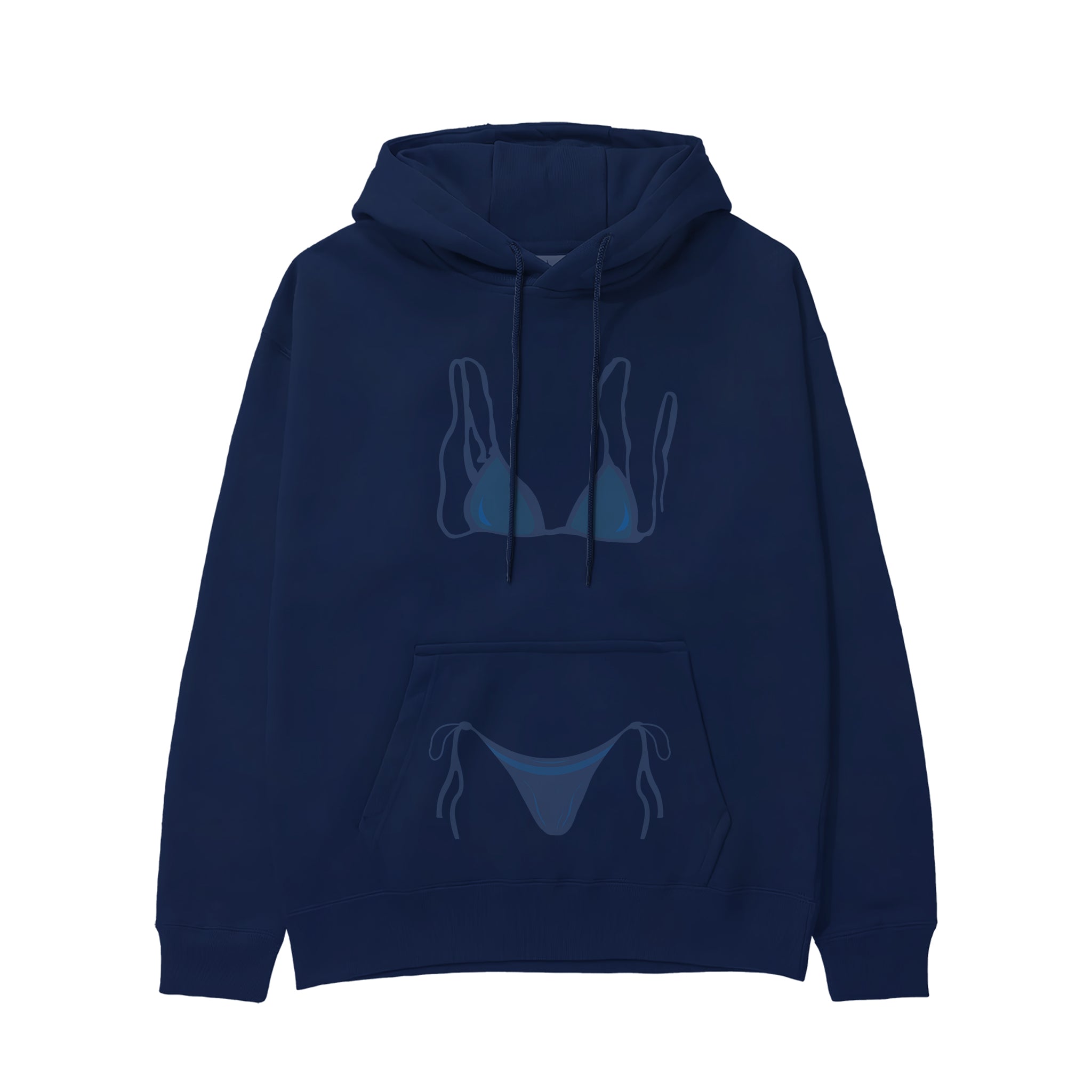 Navy Blue Bikini Hoodie - Lacivert - ön görünüm