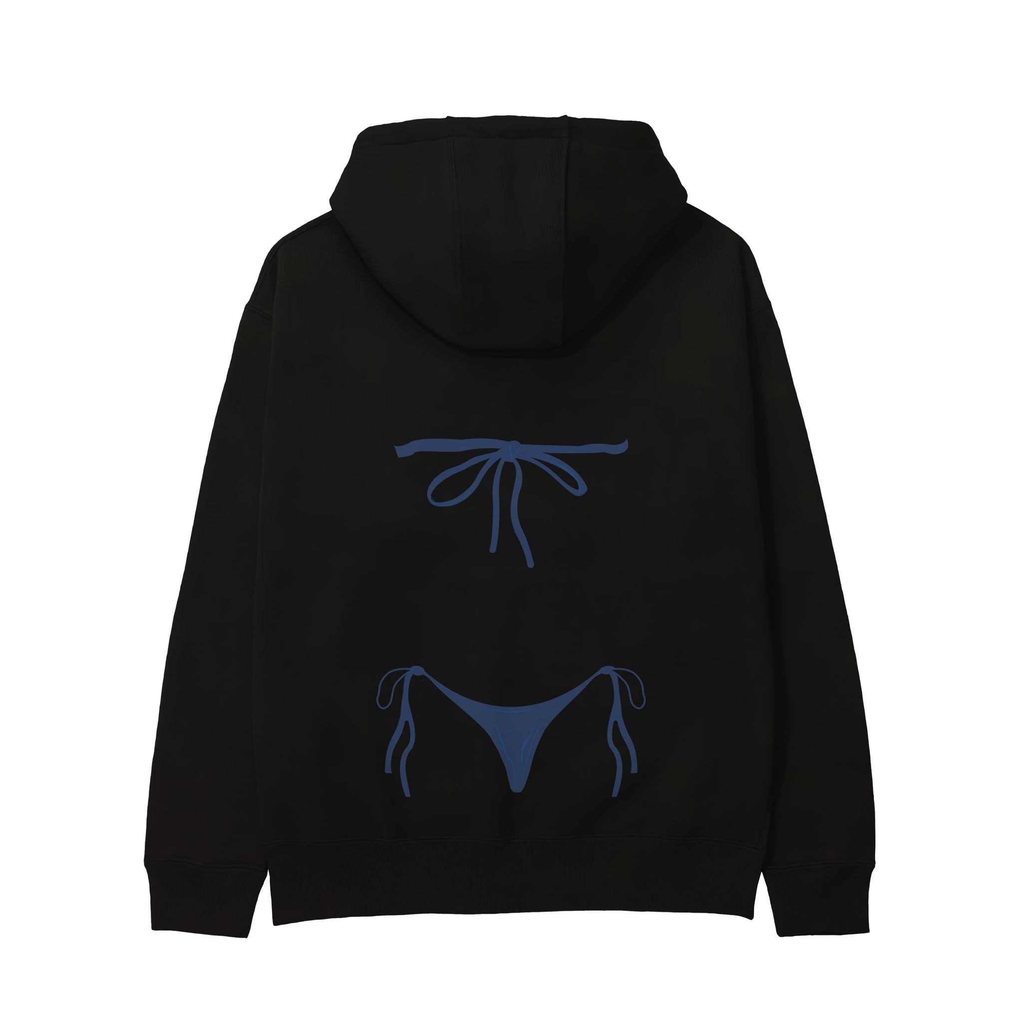Navy Blue Bikini Hoodie - Siyah - arka görünüm