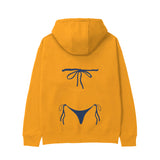 Navy Blue Bikini Hoodie - Turuncu - arka görünüm
