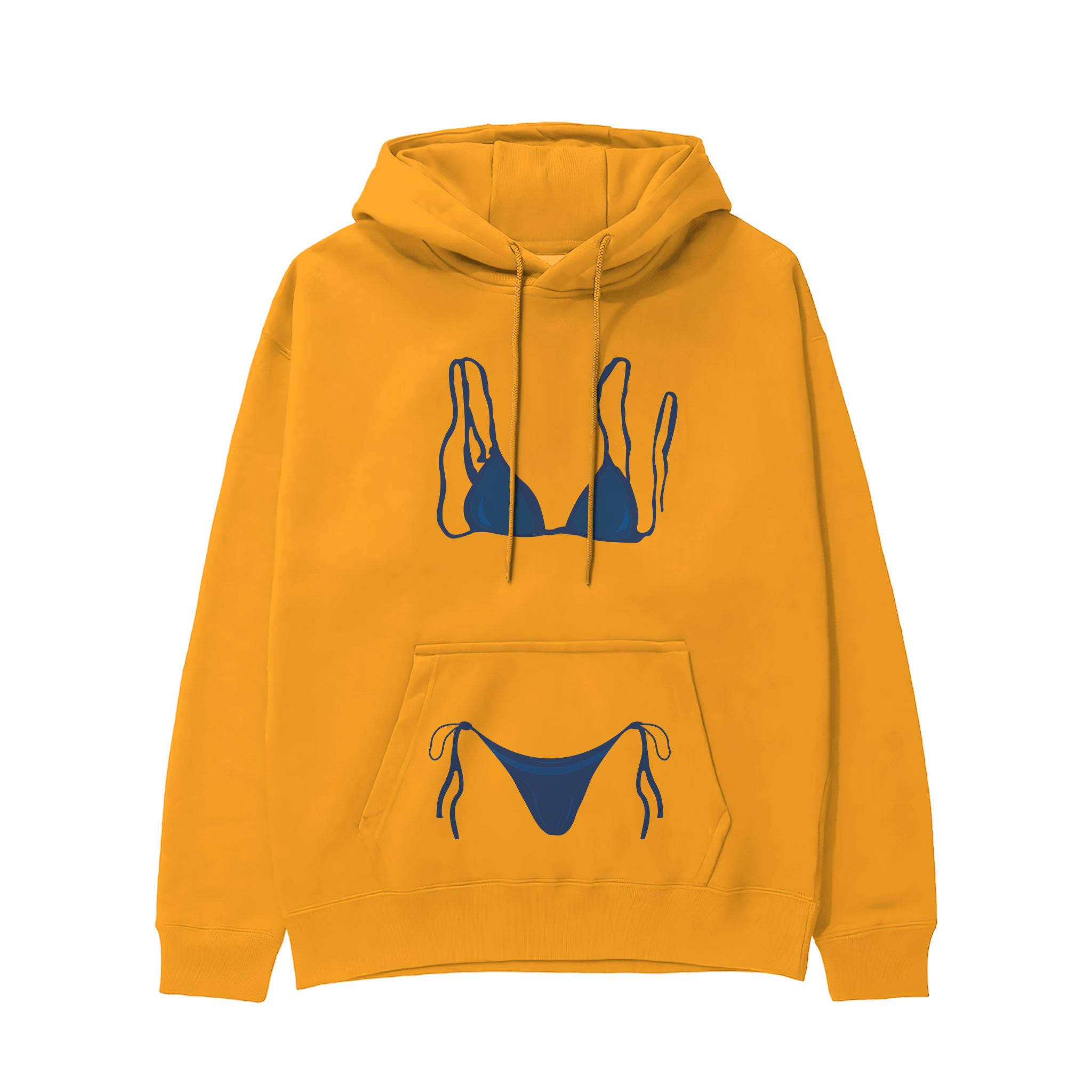 Navy Blue Bikini Hoodie - Turuncu - ön görünüm
