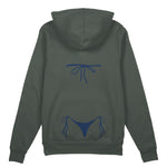 Navy Blue Bikini Oversize Hoodie - Antrasit - arka görünüm