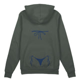 Navy Blue Bikini Oversize Hoodie - Antrasit - arka görünüm
