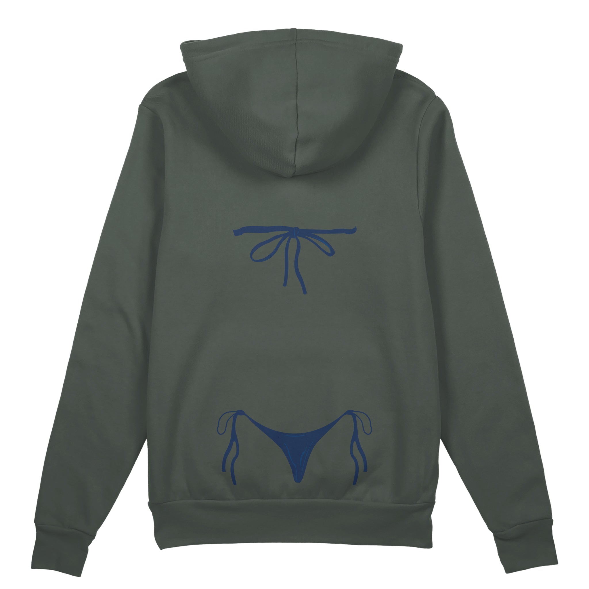 Navy Blue Bikini Oversize Hoodie - Antrasit - arka görünüm