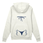 Navy Blue Bikini Oversize Hoodie - Beyaz - arka görünüm