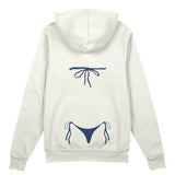 Navy Blue Bikini Oversize Hoodie - Beyaz - arka görünüm