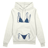 Navy Blue Bikini Oversize Hoodie - Beyaz - ön görünüm