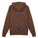 Navy Blue Bikini Oversize Hoodie - Kahverengi - arka görünüm
