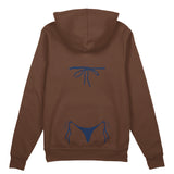Navy Blue Bikini Oversize Hoodie - Kahverengi - arka görünüm