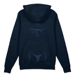 Navy Blue Bikini Oversize Hoodie - Lacivert - arka görünüm