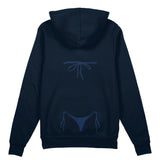 Navy Blue Bikini Oversize Hoodie - Lacivert - arka görünüm