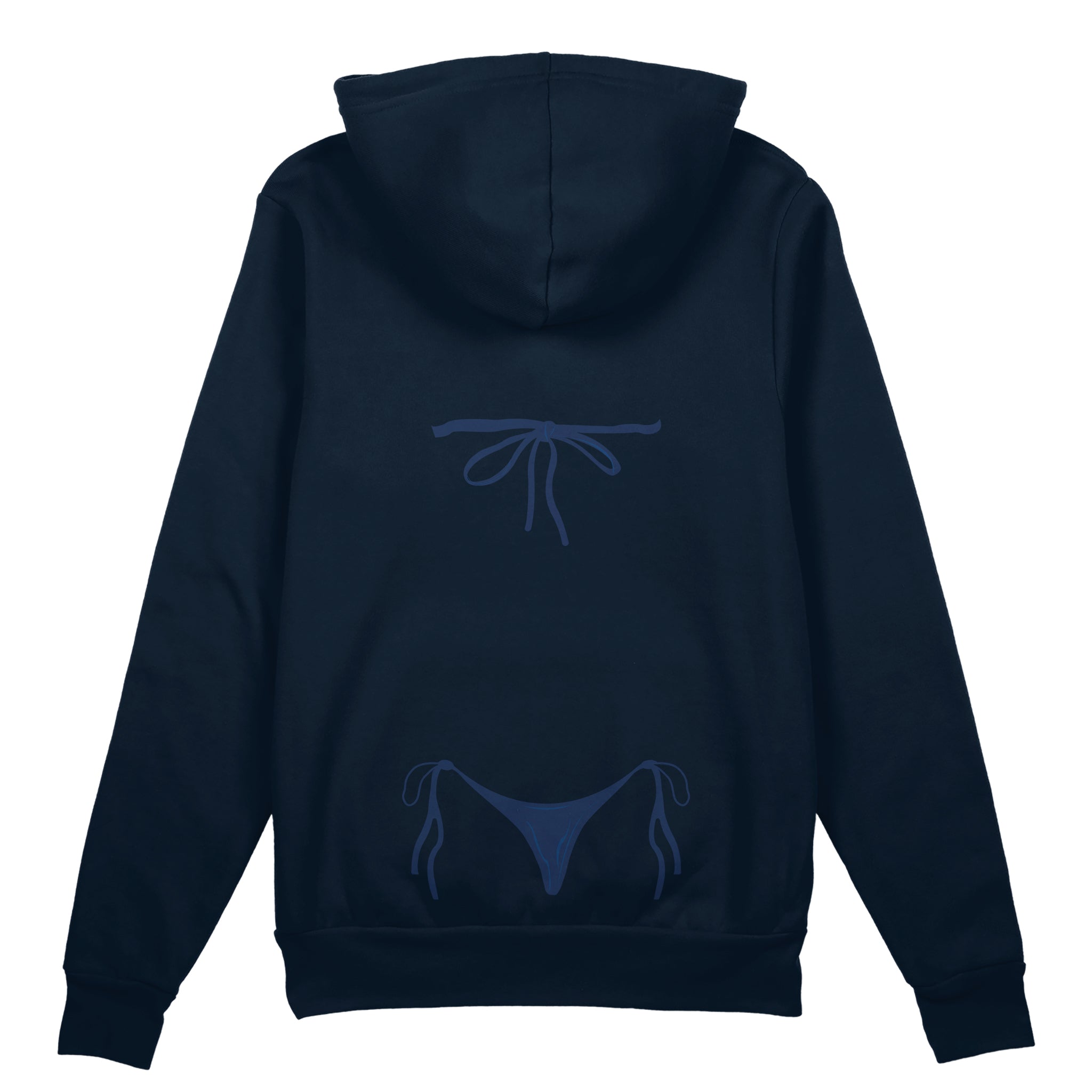 Navy Blue Bikini Oversize Hoodie - Lacivert - arka görünüm