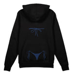 Navy Blue Bikini Oversize Hoodie - Siyah - arka görünüm