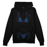 Navy Blue Bikini Oversize Hoodie - Siyah - ön görünüm