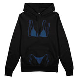 Navy Blue Bikini Oversize Hoodie - Siyah - ön görünüm