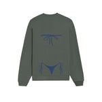 Navy Blue Bikini Oversize Sweatshirt - Antrasit - arka görünüm