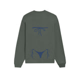 Navy Blue Bikini Oversize Sweatshirt - Antrasit - arka görünüm