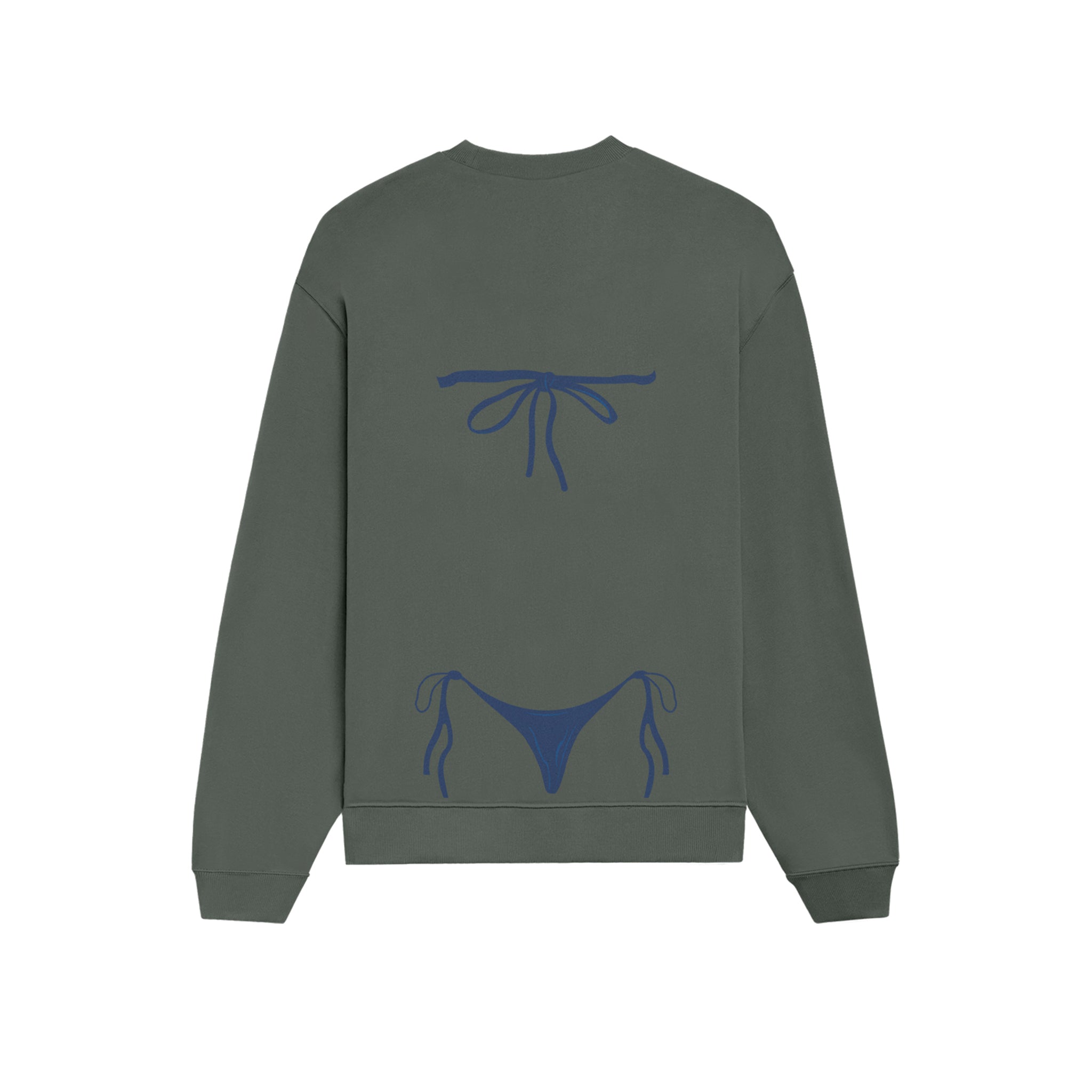 Navy Blue Bikini Oversize Sweatshirt - Antrasit - arka görünüm