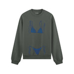 Navy Blue Bikini Oversize Sweatshirt - Antrasit - ön görünüm