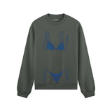 Navy Blue Bikini Oversize Sweatshirt - Antrasit - ön görünüm