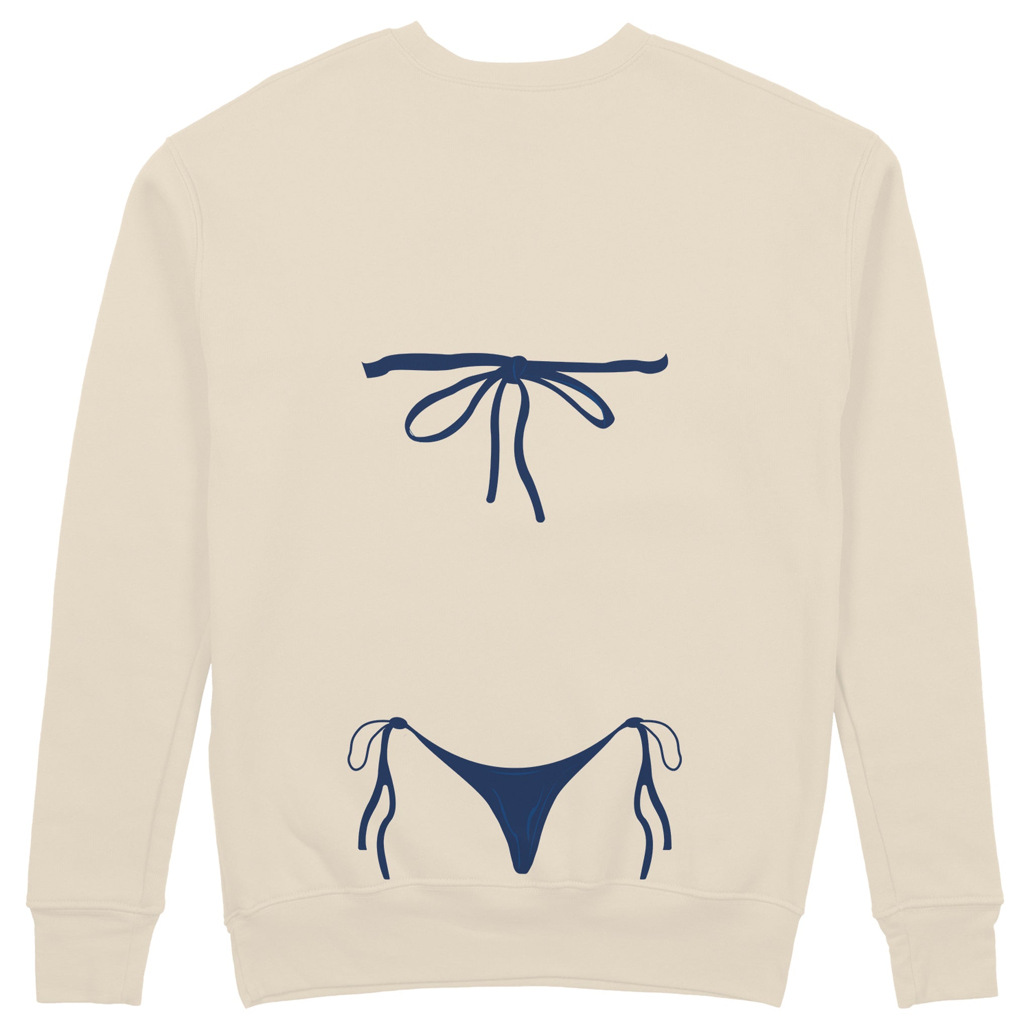 Navy Blue Bikini Sweatshirt - Bej - arka görünüm