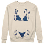 Navy Blue Bikini Sweatshirt - Bej - ön görünüm